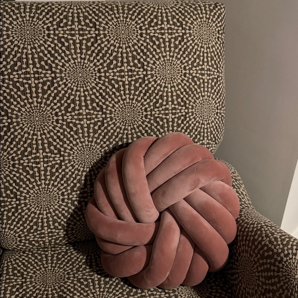 Lumina Lou Plush Pink Knot Pillow
